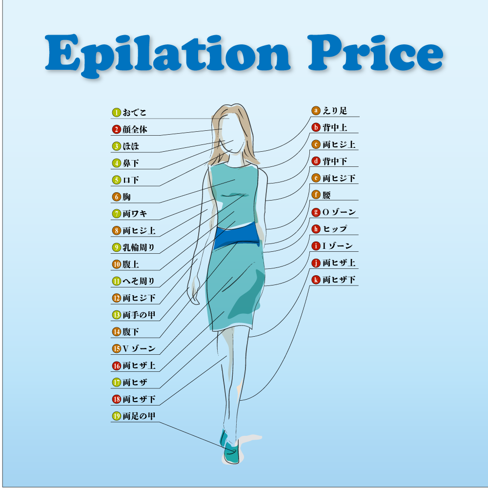 Epilation Price（美肌脱毛価格）